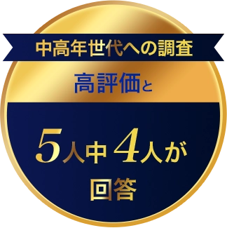 中高年世代への調査高評価と5人中4人が回答